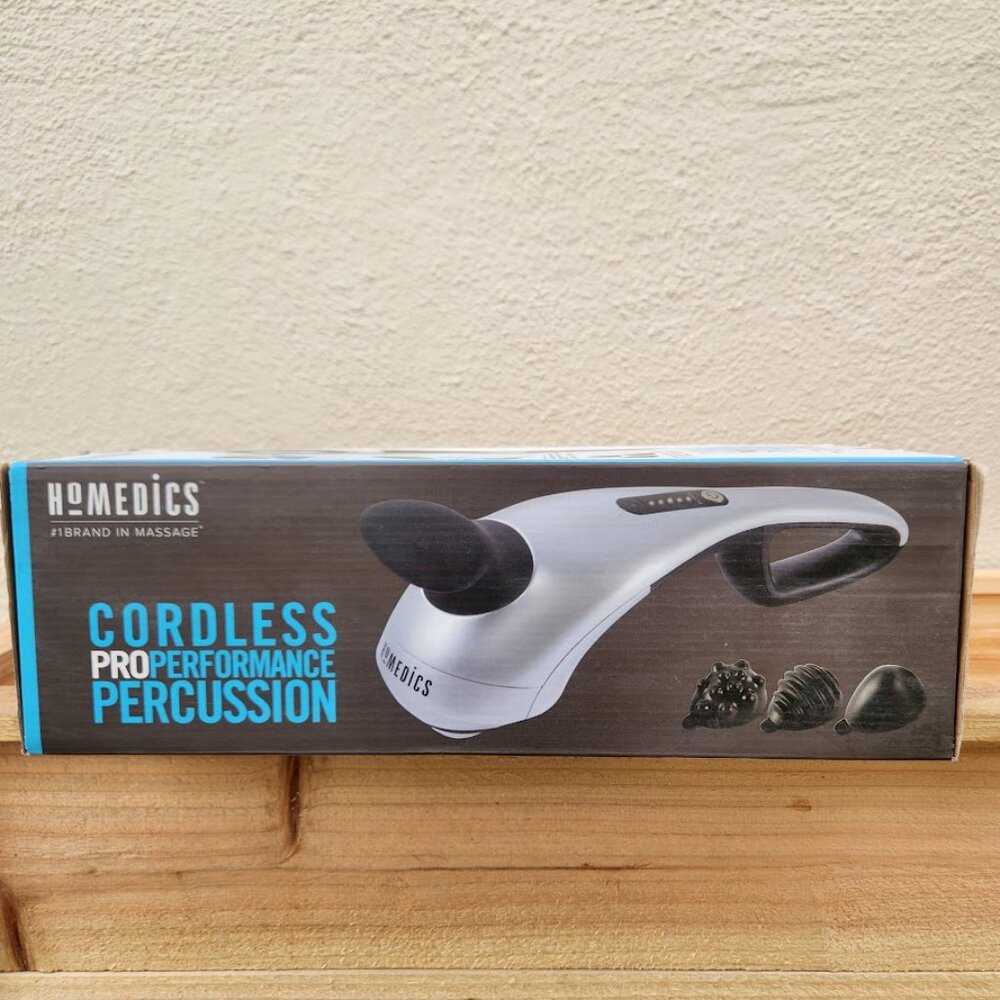 NEW Homedics Cordless Back Massager Neck Shoulders Percussion Massager with Rech